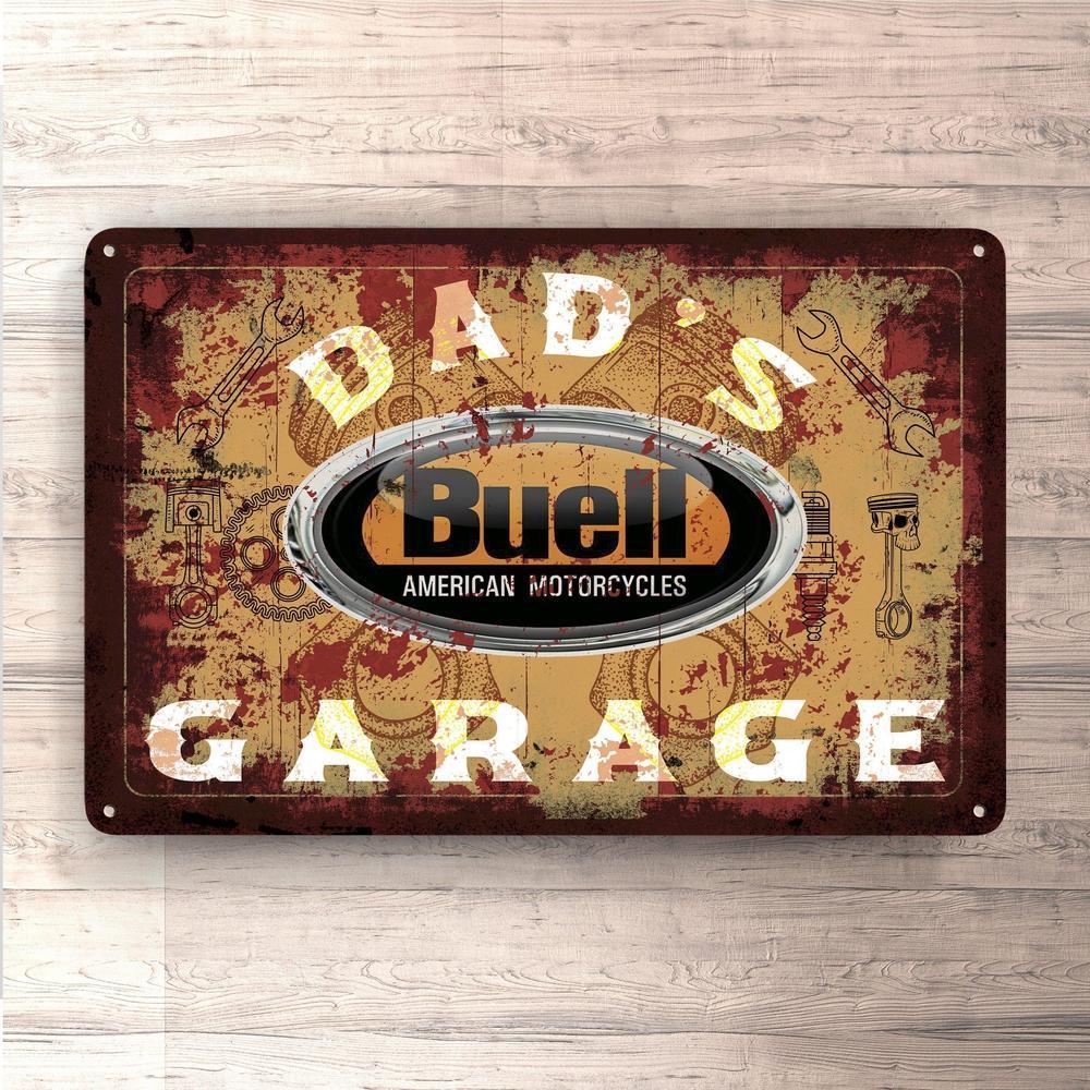 Buell Dads Garage Vintage Skilte, Musemåtte, Dørmåtte-Skilte-Buell-Garage Culture Shop- garage - man cave - merchandise