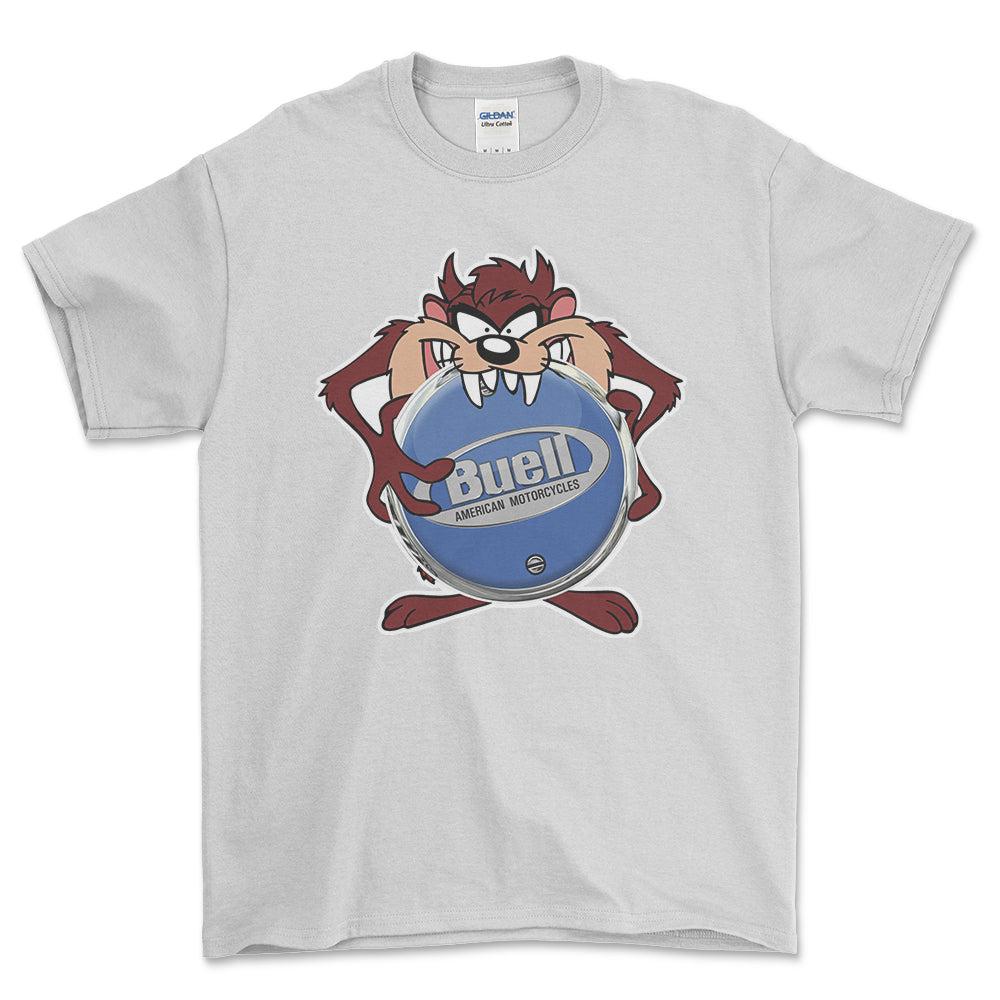Buell TAZ Unisex T-Shirt , Bomuld-Beklædning-Buell-Hvid-S-Forside-Garage Culture Shop- garage - man cave - merchandise