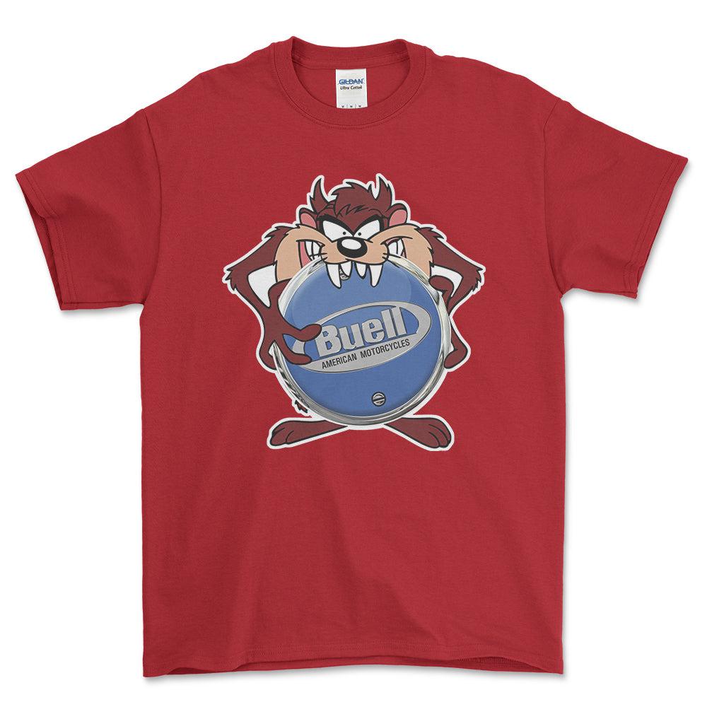 Buell TAZ Unisex T-Shirt , Bomuld-Beklædning-Buell-Rød-S-Forside-Garage Culture Shop- garage - man cave - merchandise