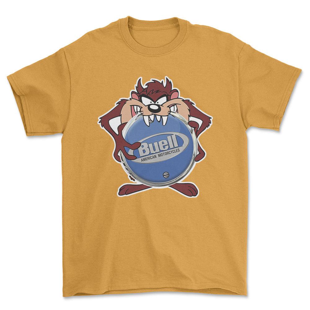 Buell TAZ Unisex T-Shirt , Bomuld-Beklædning-Buell-Guld-S-Forside-Garage Culture Shop- garage - man cave - merchandise