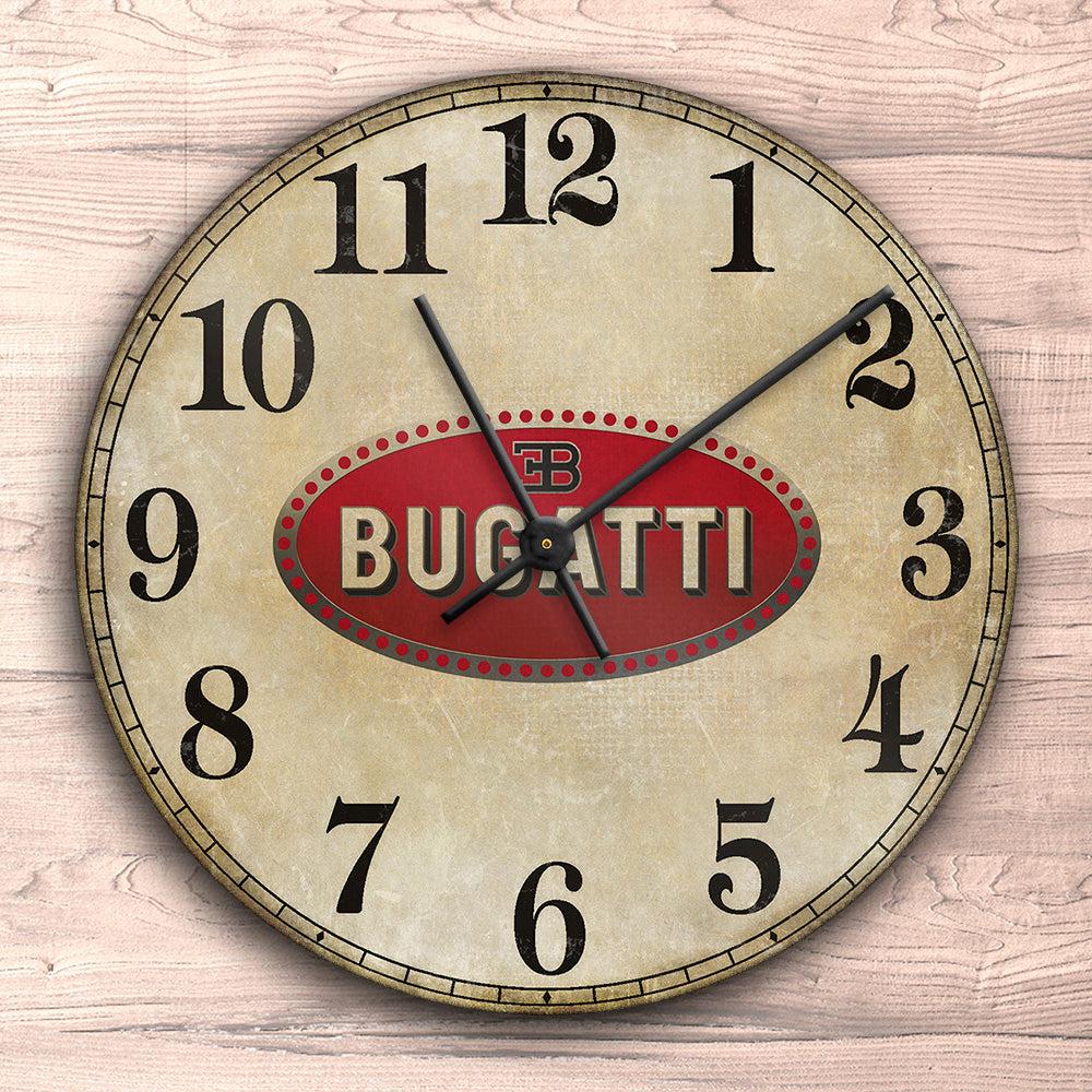 Bugatti Vægur Rundt-Clock-Bugatti-Garage Culture Shop- garage - man cave - merchandise