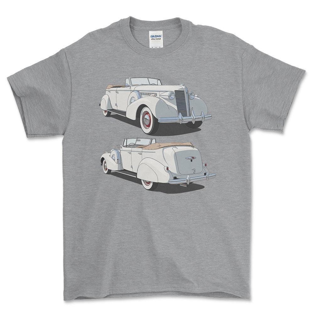Buick Series 80 Roadmaster Phaeton 1957 - Unisex T-Shirt-Beklædning-Buick-Grå Sport-S-Forside-Garage Culture Shop- garage - man cave - merchandise