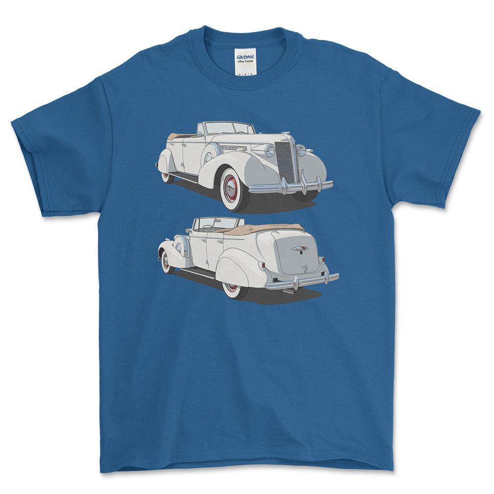 Buick Series 80 Roadmaster Phaeton 1957 - Unisex T-Shirt-Beklædning-Buick-Blå Royal-S-Forside-Garage Culture Shop- garage - man cave - merchandise