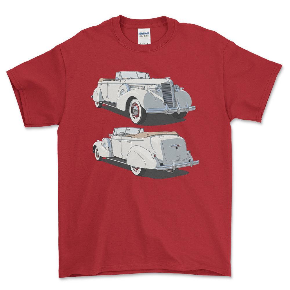 Buick Series 80 Roadmaster Phaeton 1957 - Unisex T-Shirt-Beklædning-Buick-Rød-S-Forside-Garage Culture Shop- garage - man cave - merchandise