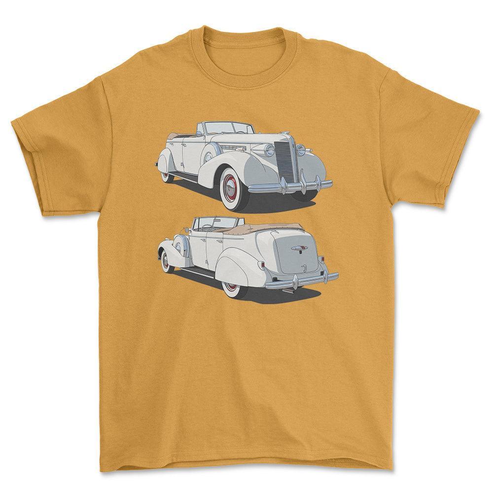 Buick Series 80 Roadmaster Phaeton 1957 - Unisex T-Shirt-Beklædning-Buick-Guld-S-Forside-Garage Culture Shop- garage - man cave - merchandise