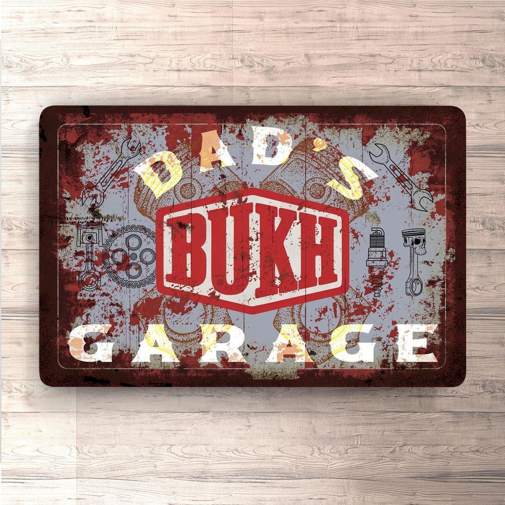 Bukh Dads Garage Vintage Skilte, Musemåtte, Dørmåtte-Skilte-Bukh-Garage Culture Shop- garage - man cave - merchandise
