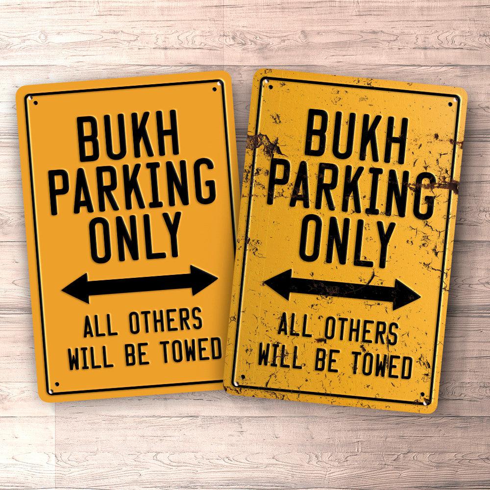 Bukh Parking Only Skilte, Musemåtte, Dørmåtte , Plakat-Parking skilte-Bukh-Garage Culture Shop- garage - man cave - merchandise