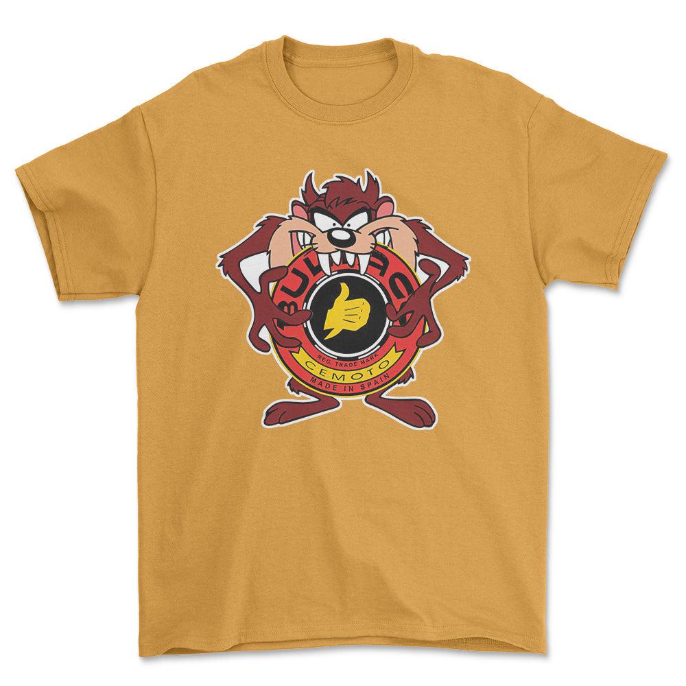 Bultaco TAZ Unisex T-Shirt , Bomuld-Beklædning-Bultaco-Guld-S-Forside-Garage Culture Shop- garage - man cave - merchandise