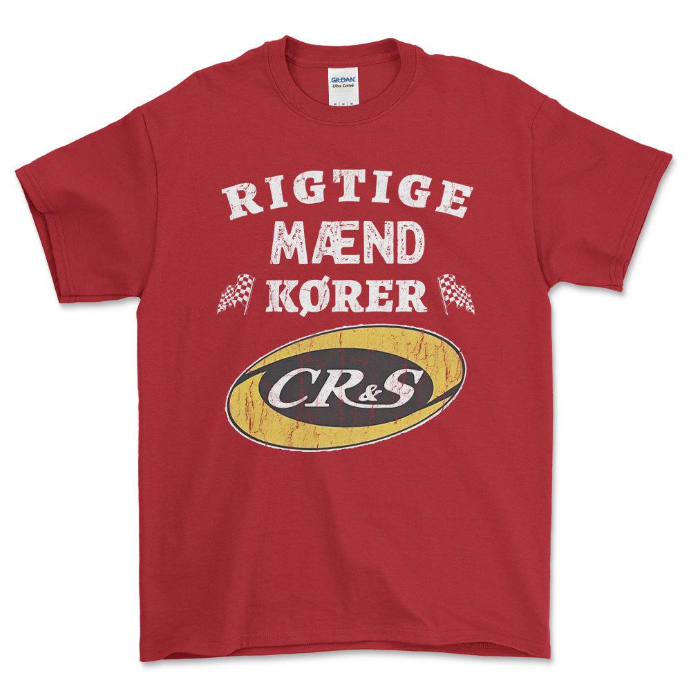 CR&S Rigtige Mænd Kører - Unisex T-Shirt , Bomuld-Beklædning-CR&S-Rød-S-Forside-Garage Culture Shop- garage - man cave - merchandise