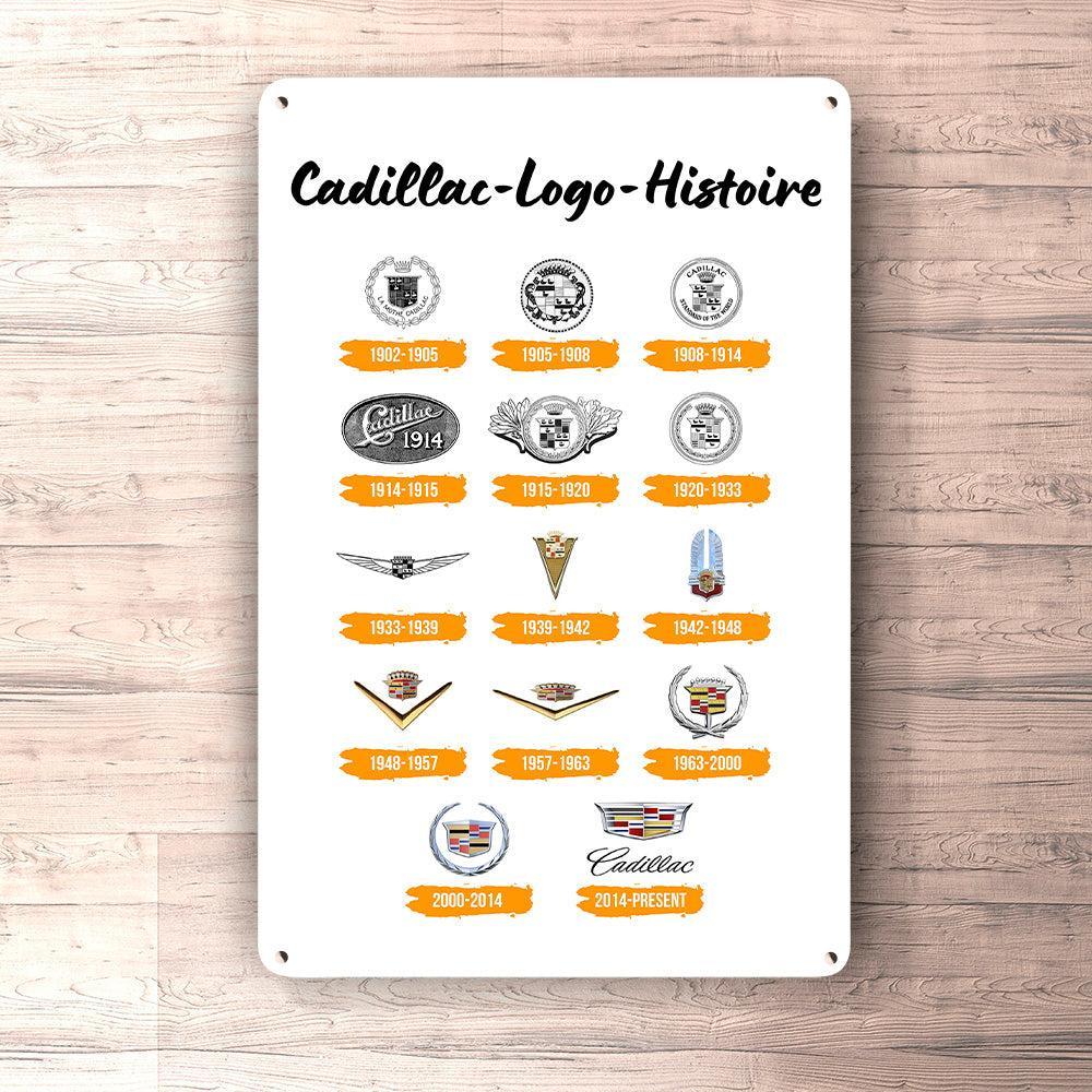 Cadillac Logo Histoire Skilte, Musemåtte, Dørmåtte , Plakat-Skilte-Cadillac-Garage Culture Shop- garage - man cave - merchandise