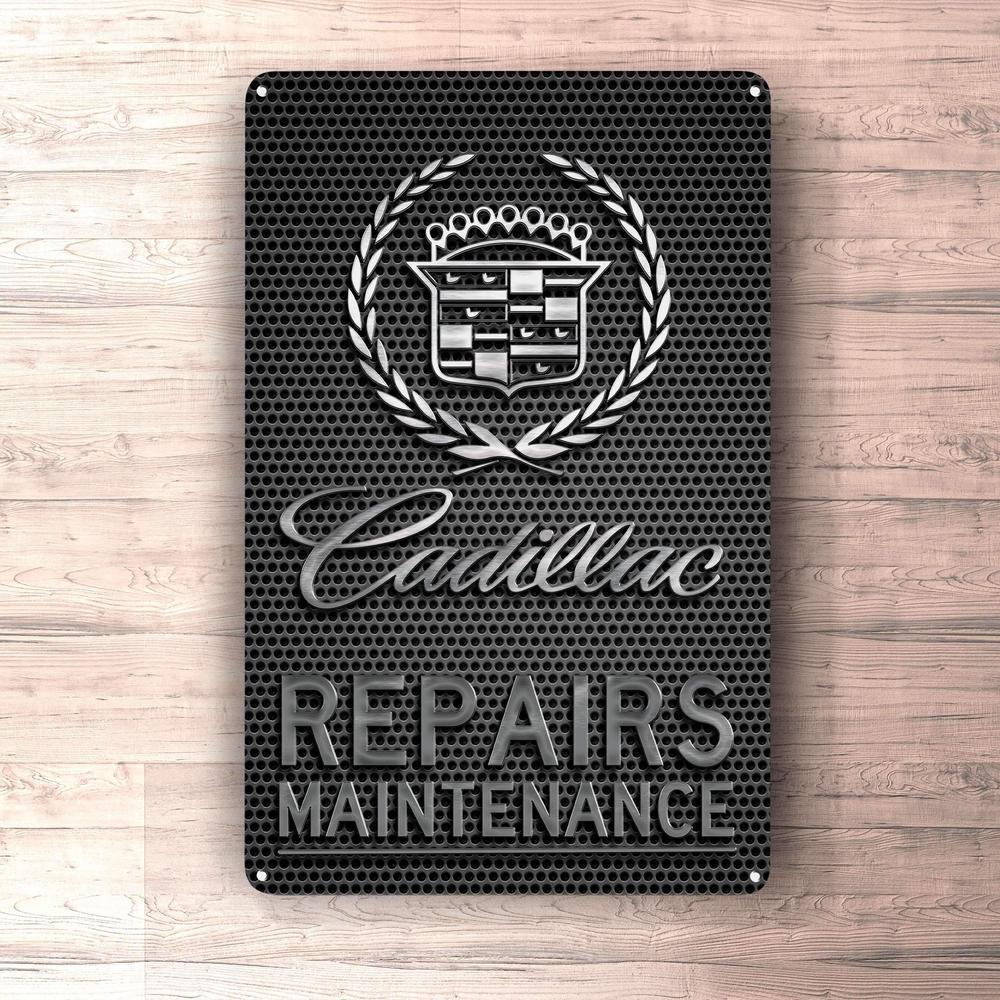 Cadillac Repairs Maintenance Skilte, Musemåtte, Dørmåtte , Plakat-Skilte-Cadillac-Garage Culture Shop- garage - man cave - merchandise
