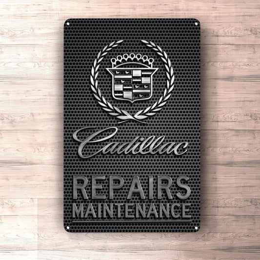 Cadillac Repairs Maintenance Skilte, Musemåtte, Dørmåtte , Plakat-Skilte-Cadillac-Garage Culture Shop- garage - man cave - merchandise