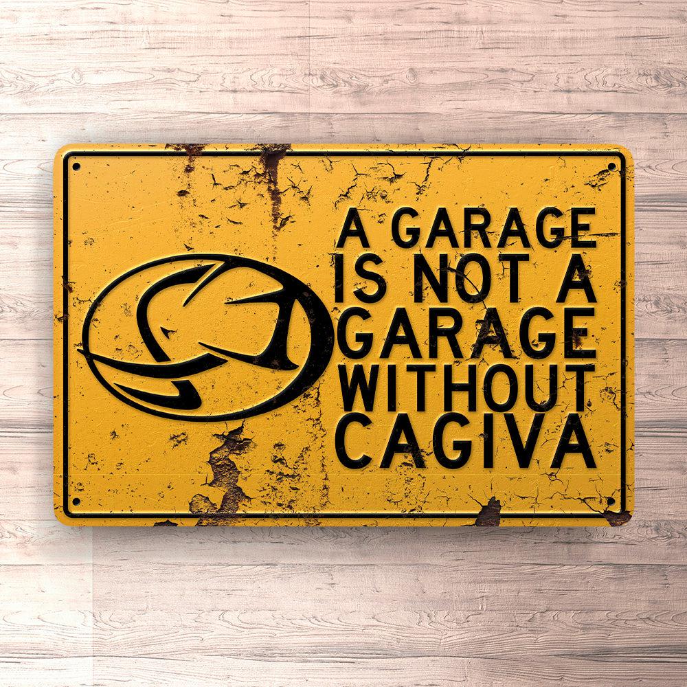 Cagiva A Garage Is Not A Garage Without Cagiva Skilte, Musemåtte, Dørmåtte , Plakat-Skilte-Cagiva-Garage Culture Shop- garage - man cave - merchandise