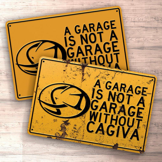 Cagiva A Garage Is Not A Garage Without Cagiva Skilte, Musemåtte, Dørmåtte , Plakat-Skilte-Cagiva-Garage Culture Shop- garage - man cave - merchandise
