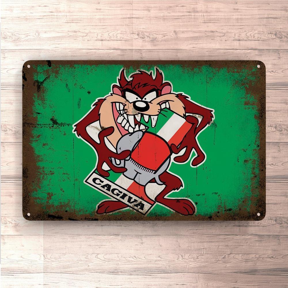 Cagiva Taz Vintage Skilte, Musemåtte, Dørmåtte-Skilte-Cagiva-Garage Culture Shop- garage - man cave - merchandise