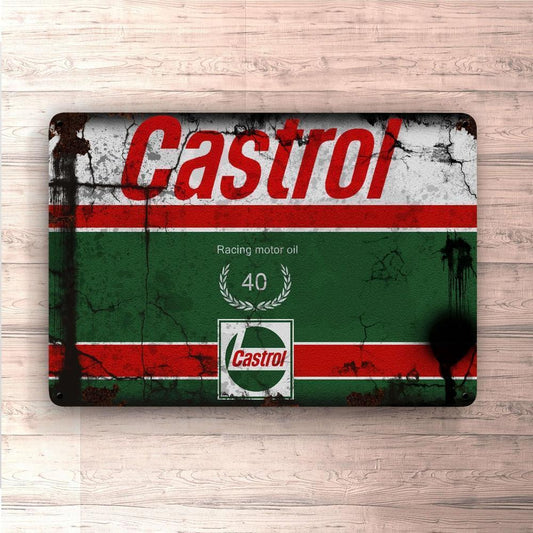 Castrol Motorolie Skilte, Musemåtte, Dørmåtte , Plakat-Skilte-Motorolie-Garage Culture Shop- garage - man cave - merchandise