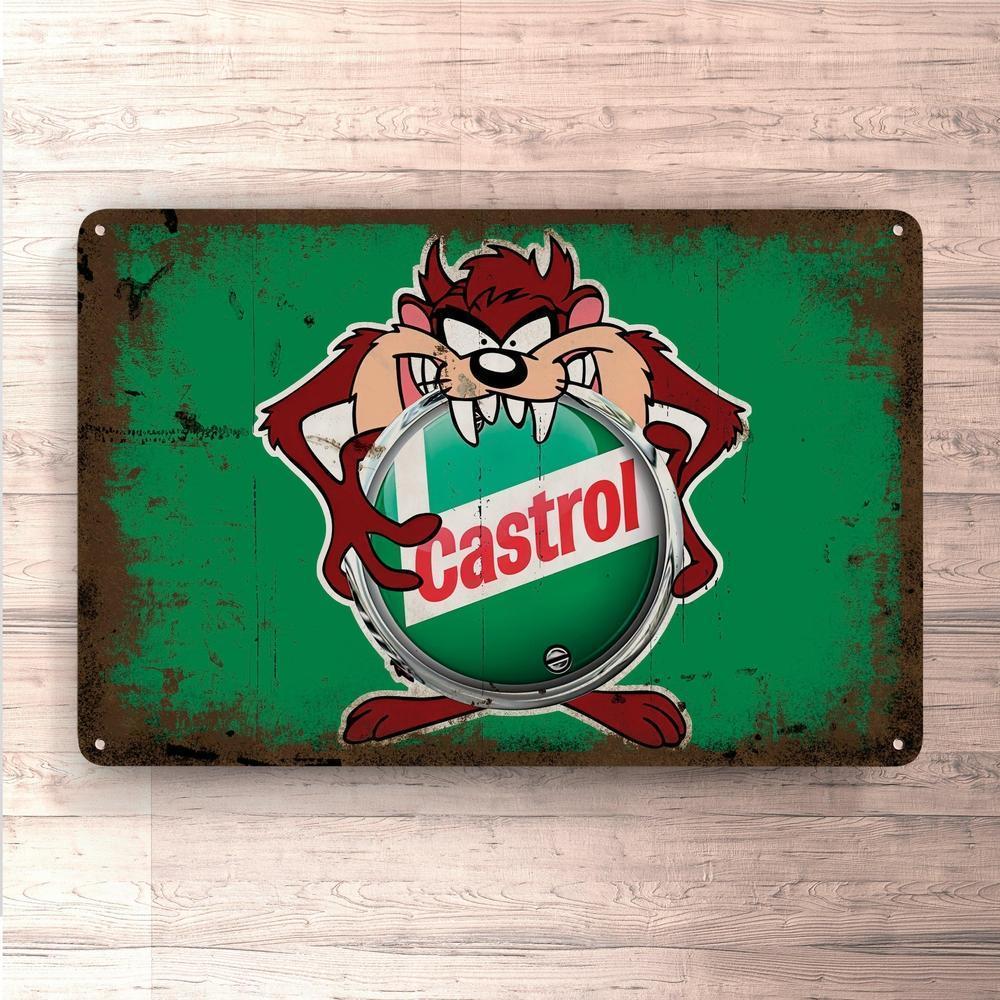 Castrol Taz Vintage Skilte, Musemåtte, Dørmåtte-Skilte-Motorolie-Garage Culture Shop- garage - man cave - merchandise