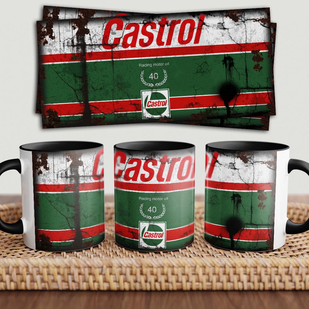 Castrol "To Toner" Vintage Keramisk Krus-Krus-Motoroil-Garage Culture Shop- garage - man cave - merchandise