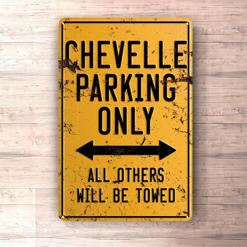 Chevelle Parking Only Skilte, Musemåtte, Dørmåtte-Parking skilte-Chevrolet-Garage Culture Shop- garage - man cave - merchandise