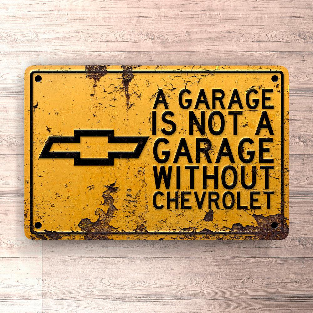Chevrolet A Garage Is Not A Garage Without Chevrolet Skilte, Musemåtte, Dørmåtte-Skilte-Chevrolet-Garage Culture Shop- garage - man cave - merchandise