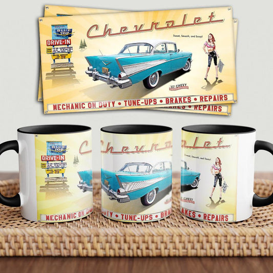 Chevrolet Bell Air "To Toner" Vintage Keramisk Krus-Krus-Chevrolet-Garage Culture Shop- garage - man cave - merchandise