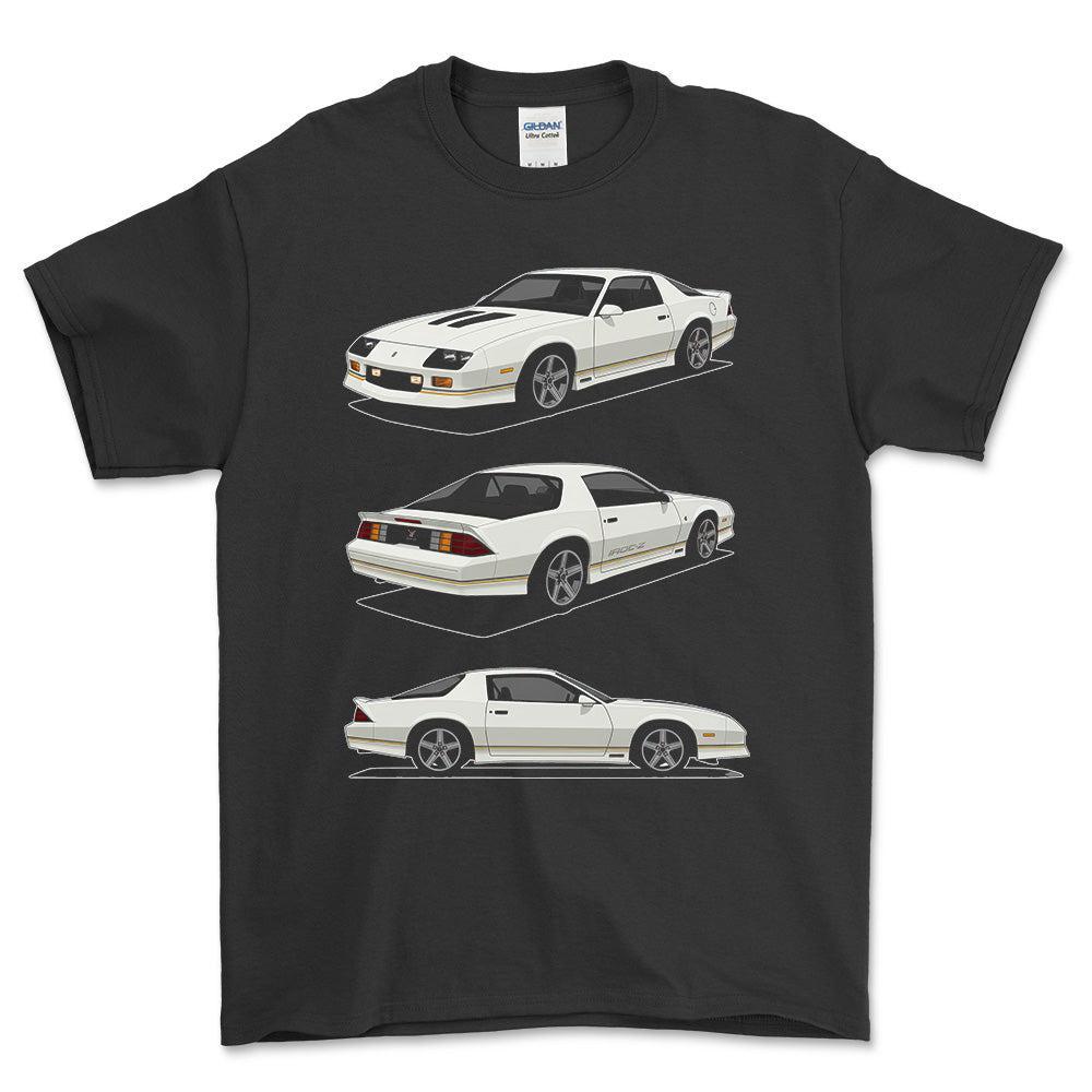 Chevrolet Camaro 3 gen IROC-Z - One Line Style Unisex T-Shirt-Beklædning-Chevrolet-Sort-S-Forside-Garage Culture Shop- garage - man cave - merchandise