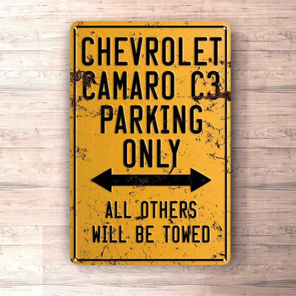 Chevrolet Camaro C3 Parking Only Skilte, Musemåtte, Dørmåtte , Plakat-Parking skilte-Chevrolet-Garage Culture Shop- garage - man cave - merchandise