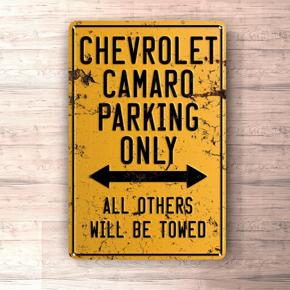 Chevrolet Camaro Parking Only Skilte, Musemåtte, Dørmåtte-Parking skilte-Chevrolet-Garage Culture Shop- garage - man cave - merchandise
