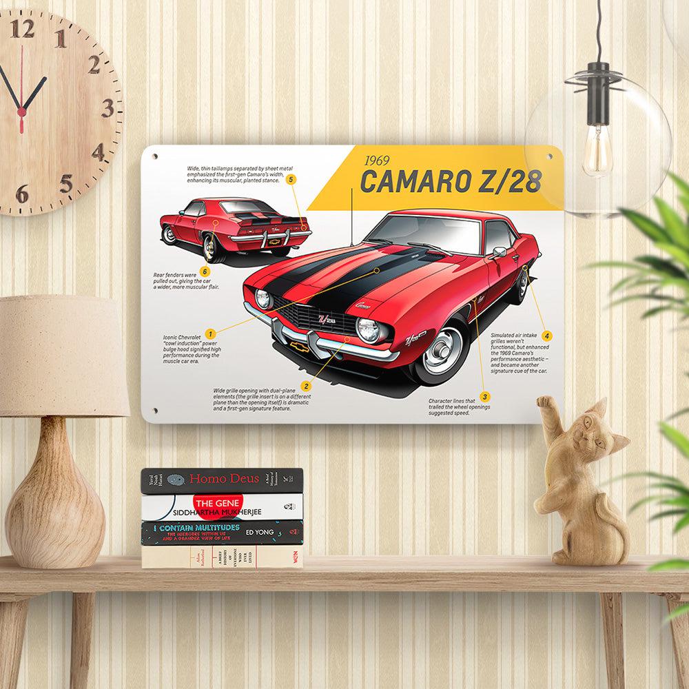 Chevrolet Camaro Z28 1969 Skilte, Musemåtte, Dørmåtte , Plakat-Skilte-Chevrolet-Garage Culture Shop- garage - man cave - merchandise