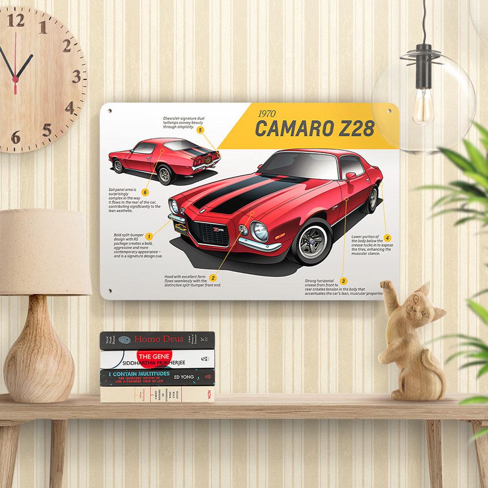 Chevrolet Camaro Z28 1970 Skilte, Musemåtte, Dørmåtte , Plakat-Skilte-Chevrolet-Garage Culture Shop- garage - man cave - merchandise