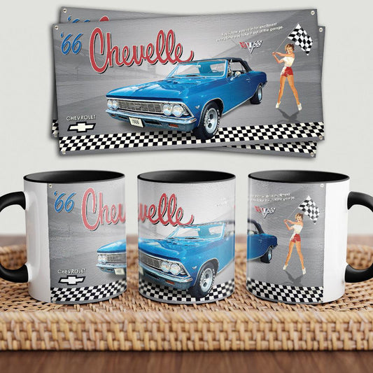 Chevrolet Chevelle 66 "To Toner" Vintage Keramisk Krus-Krus-Chevrolet-Garage Culture Shop- garage - man cave - merchandise