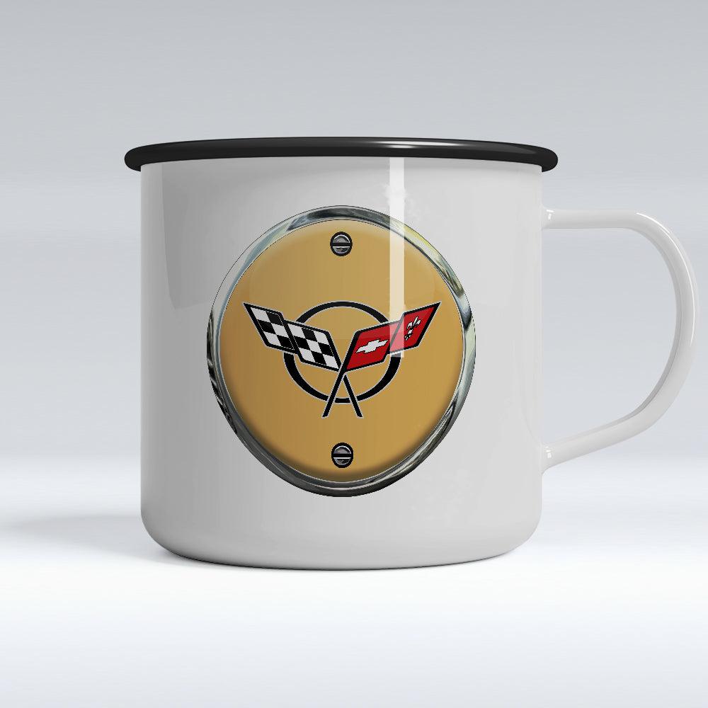 Chevrolet Corvette Emaljekrus-Krus-Chevrolet-Garage Culture Shop- garage - man cave - merchandise