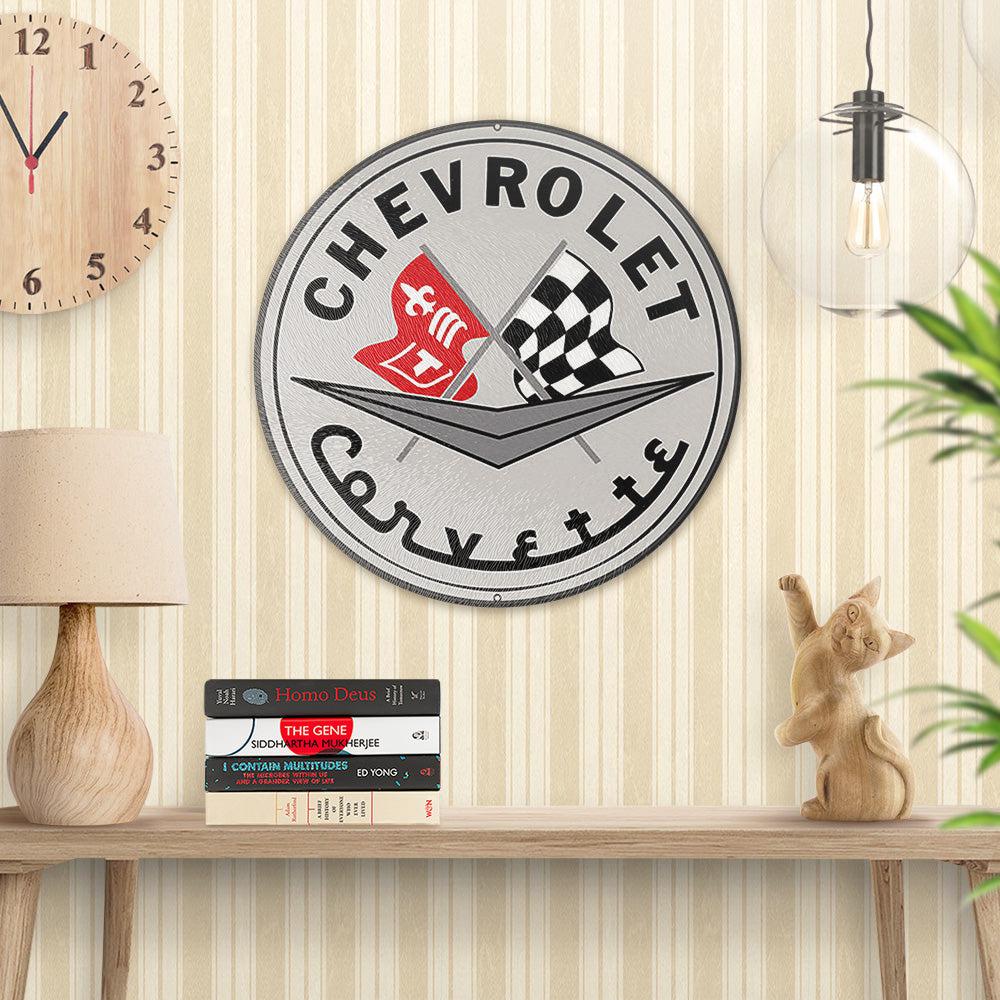 Chevrolet Corvette ,Runde Skilte , Musemåtte Rundt , Kop Underlag, Underlagssæt-Runde Skilte-Chevrolet-Garage Culture Shop- garage - man cave - merchandise