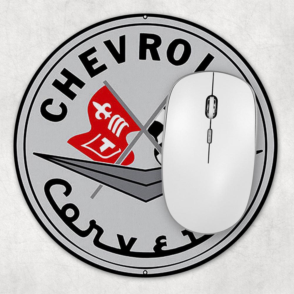 Chevrolet Corvette ,Runde Skilte , Musemåtte Rundt , Kop Underlag, Underlagssæt-Runde Skilte-Chevrolet-Garage Culture Shop- garage - man cave - merchandise