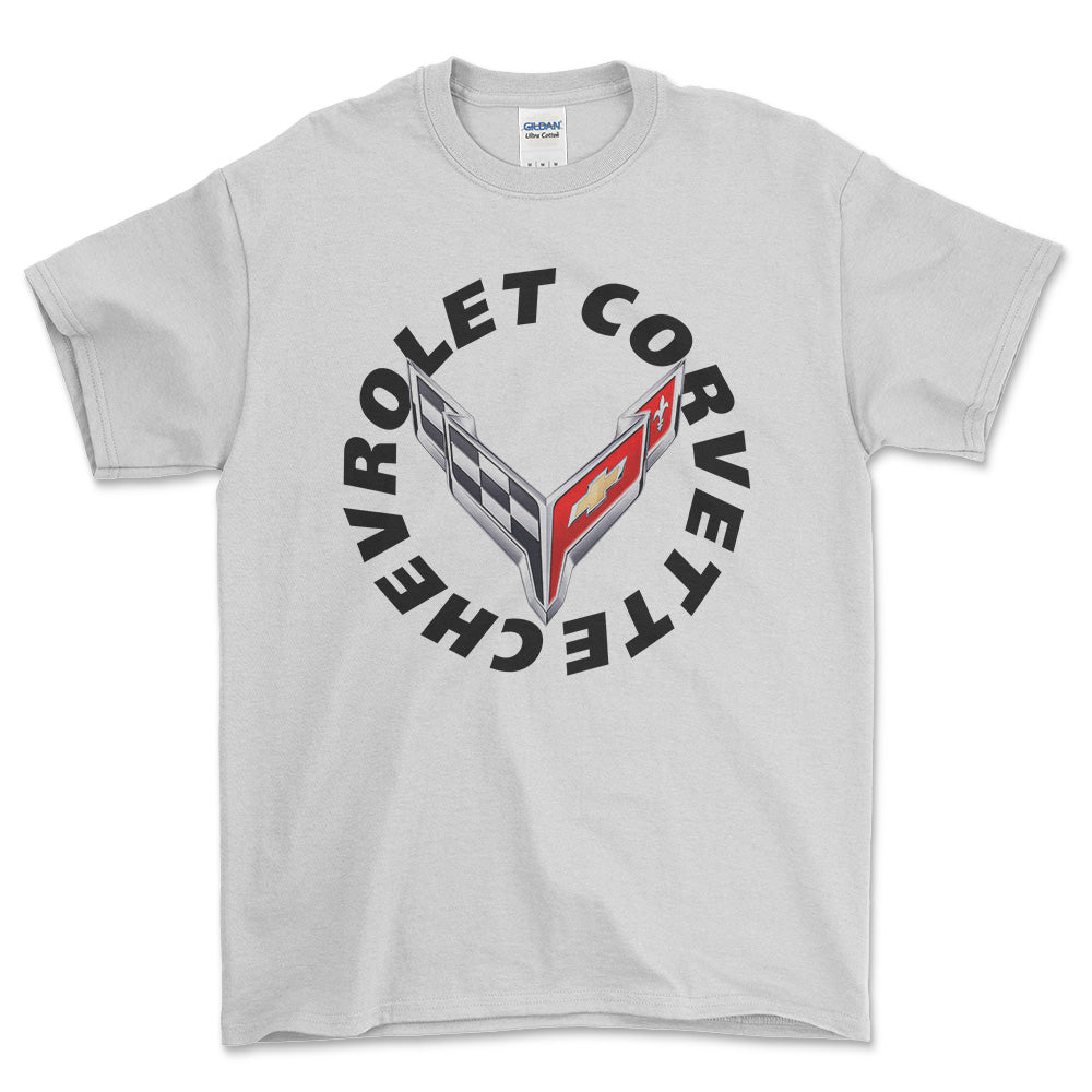 Chevrolet Corvette - Unisex T-Shirt , Bomuld-Beklædning-Chevrolet-Hvid-S-Forside-Garage Culture Shop- garage - man cave - merchandise