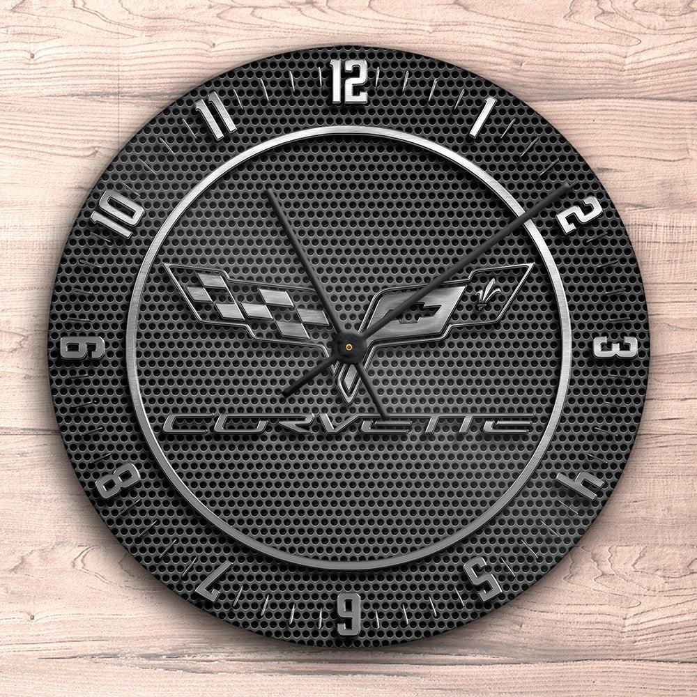 Chevrolet Corvette Vægur Rundt-Clock-Chevrolet-Garage Culture Shop- garage - man cave - merchandise