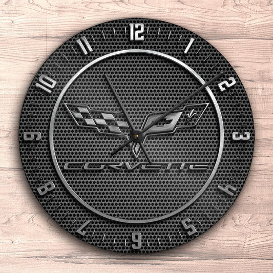 Chevrolet Corvette Vægur Rundt-Clock-Chevrolet-Garage Culture Shop- garage - man cave - merchandise