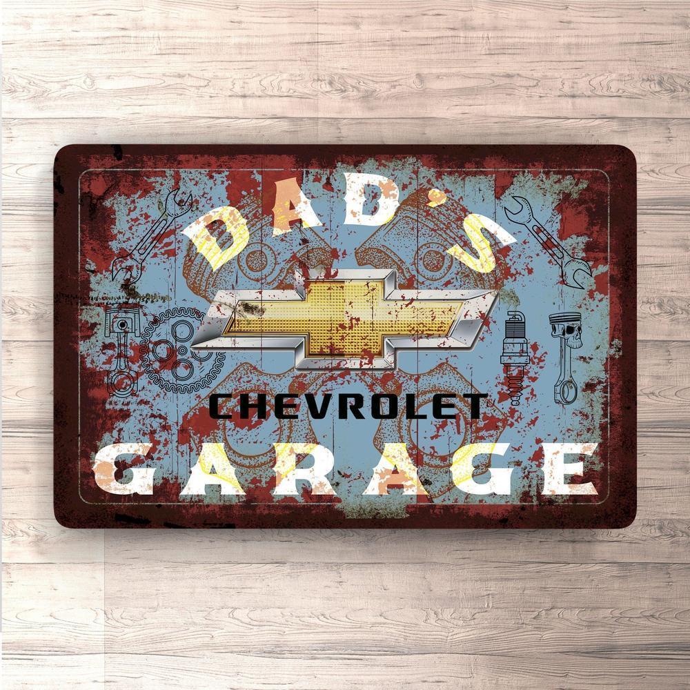Chevrolet Dads Garage Vintage Skilte, Musemåtte, Dørmåtte-Skilte-Chevrolet-Garage Culture Shop- garage - man cave - merchandise