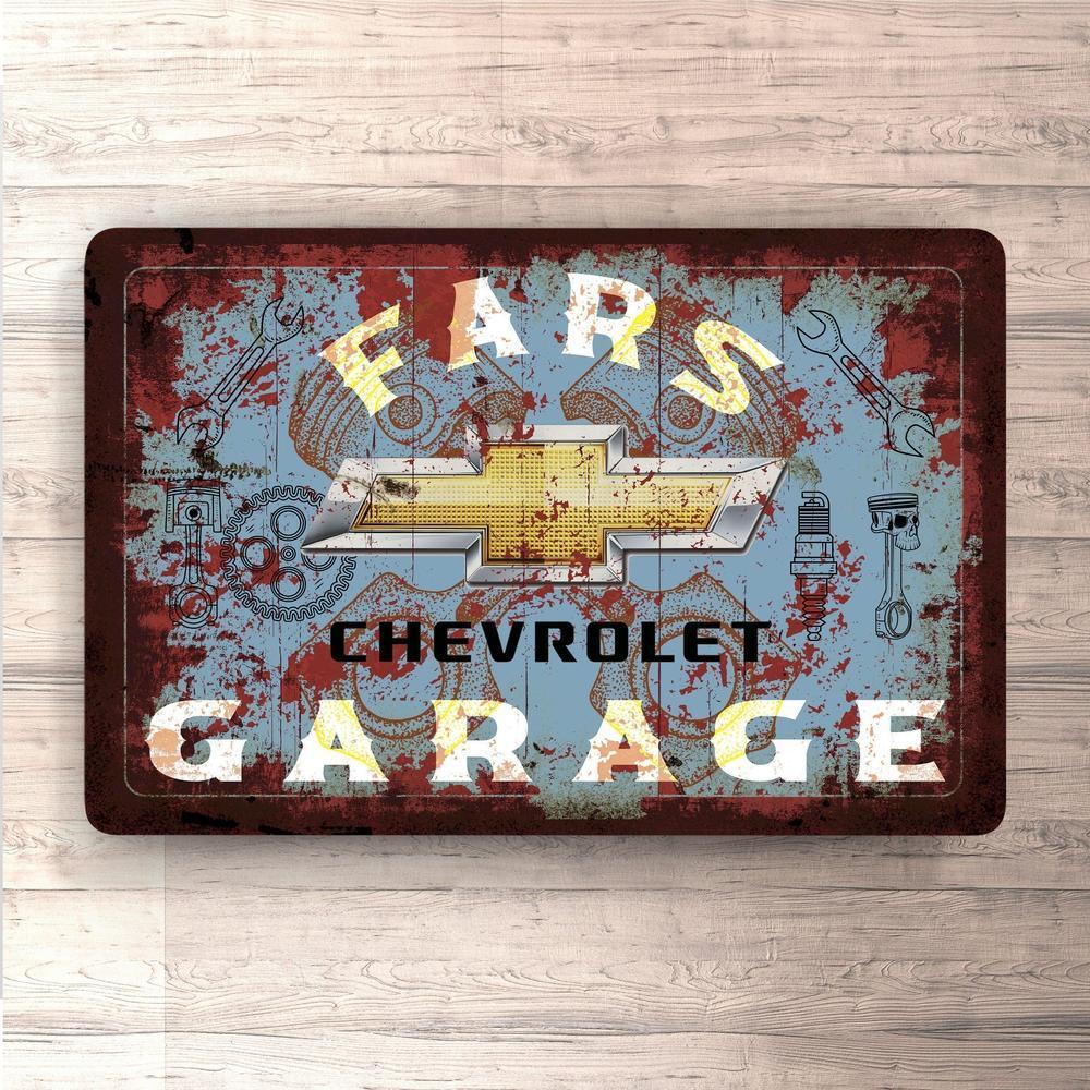 Chevrolet Fars Garage Vintage Skilte, Musemåtte, Dørmåtte-Skilte-Chevrolet-Garage Culture Shop- garage - man cave - merchandise