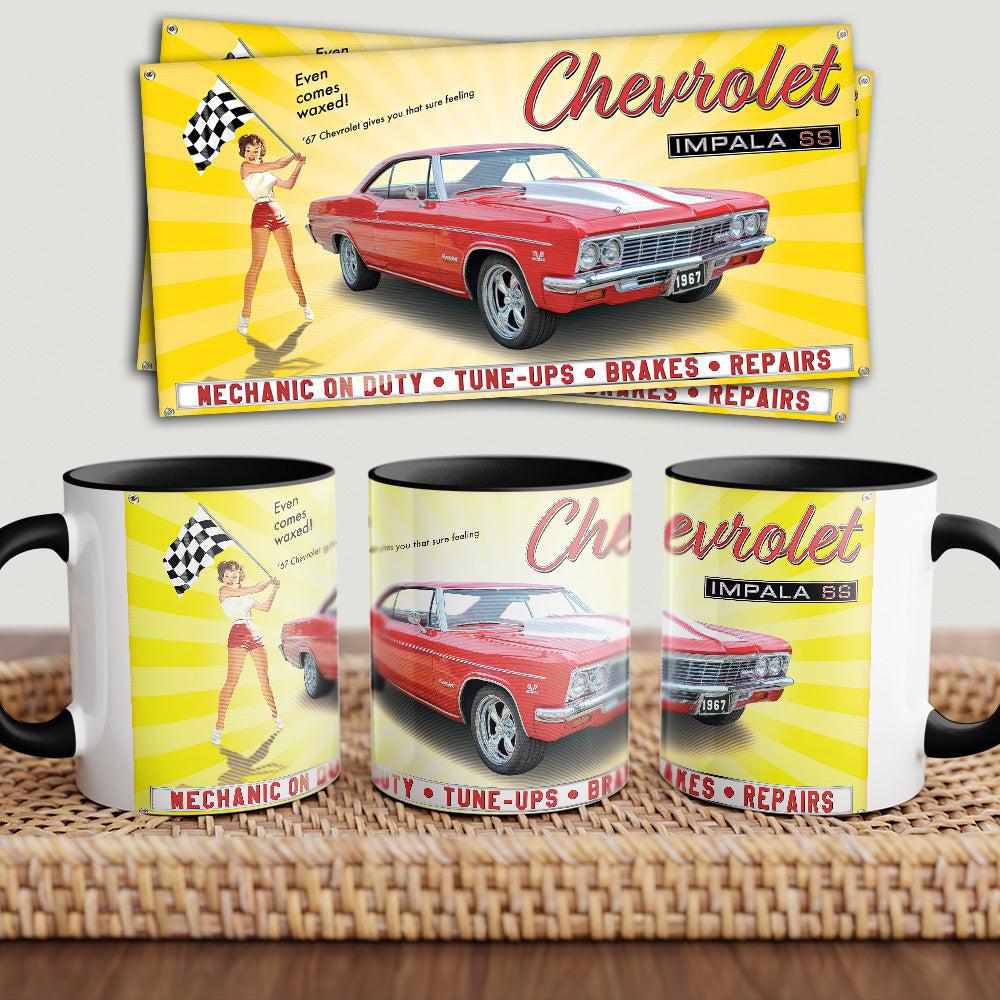 Chevrolet Impala SS "To Toner" Vintage Keramisk Krus-Krus-Chevrolet-Garage Culture Shop- garage - man cave - merchandise