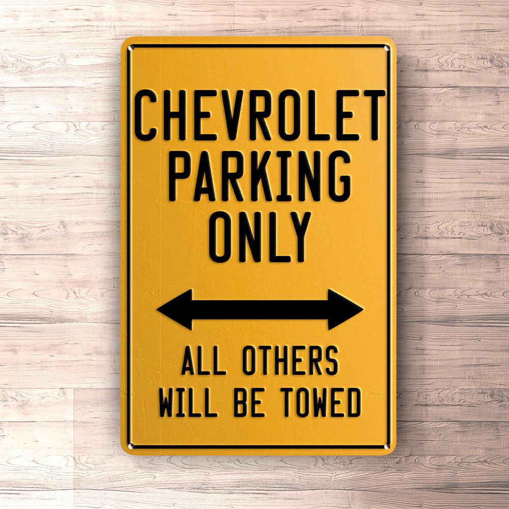 Chevrolet Parking Only Skilte, Musemåtte, Dørmåtte , Plakat-Parking skilte-Chevrolet-Garage Culture Shop- garage - man cave - merchandise