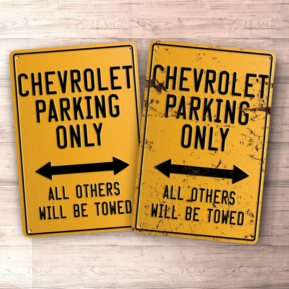 Chevrolet Parking Only Skilte, Musemåtte, Dørmåtte , Plakat-Parking skilte-Chevrolet-Garage Culture Shop- garage - man cave - merchandise