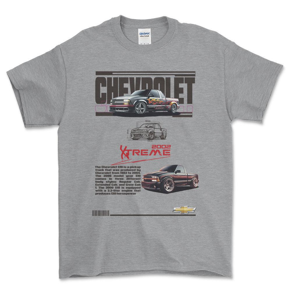 Chevrolet S10 - Unisex T-Shirt , Bomuld-Beklædning-Chevrolet-Grå Sport-S-Forside-Garage Culture Shop- garage - man cave - merchandise