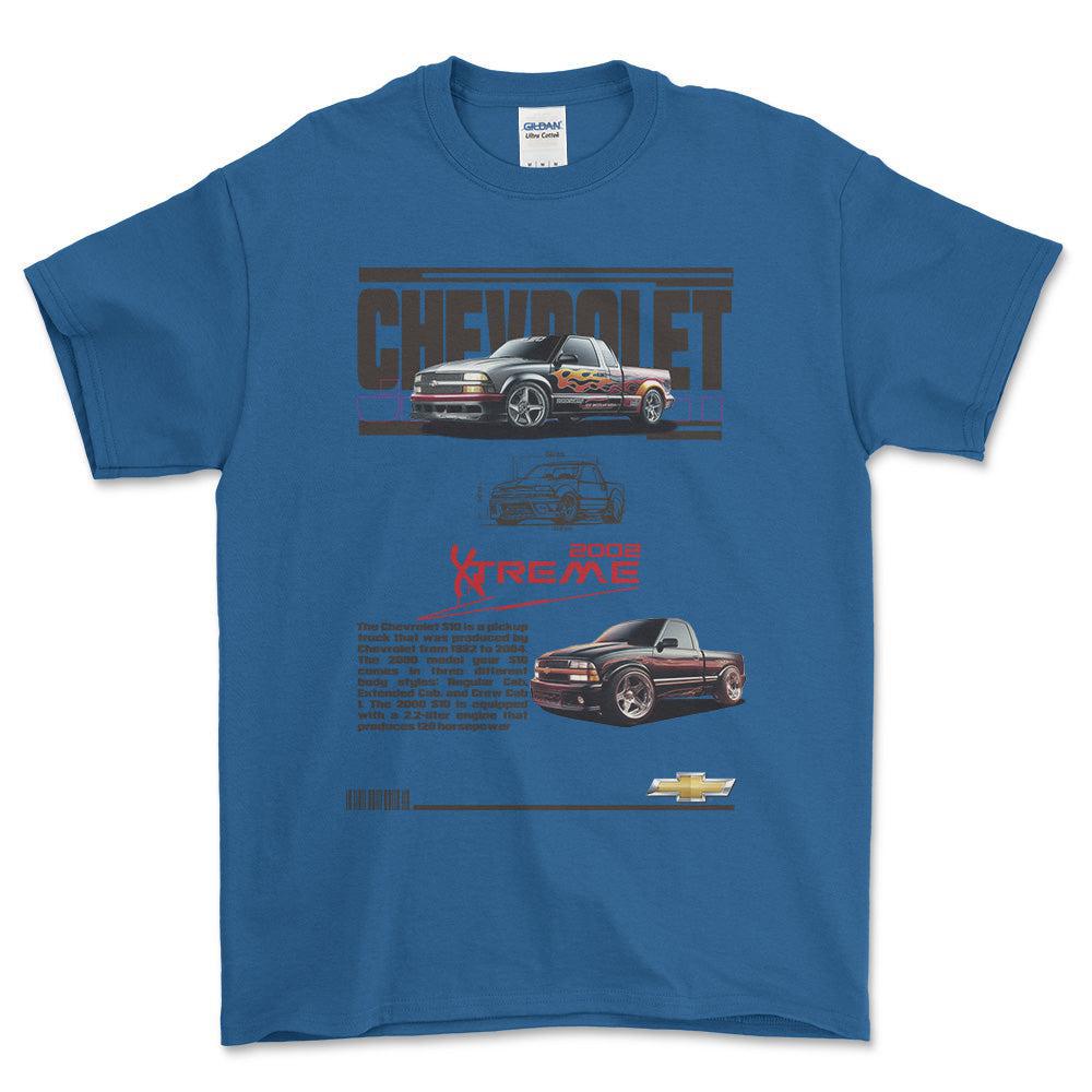 Chevrolet S10 - Unisex T-Shirt , Bomuld-Beklædning-Chevrolet-Blå Royal-S-Forside-Garage Culture Shop- garage - man cave - merchandise