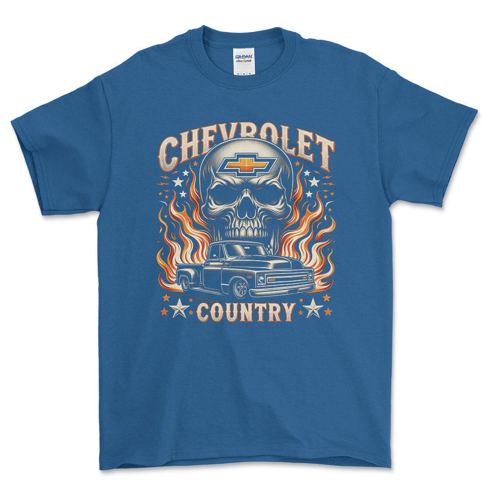 Chevrolet Truck - Chevrolet Country - Unisex T-Shirt , Bomuld-Beklædning-Chevrolet-Blå Royal-S-Forside-Garage Culture Shop- garage - man cave - merchandise