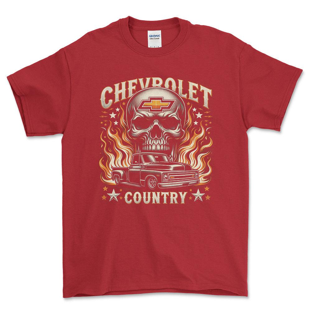 Chevrolet Truck - Chevrolet Country - Unisex T-Shirt , Bomuld-Beklædning-Chevrolet-Rød-S-Forside-Garage Culture Shop- garage - man cave - merchandise