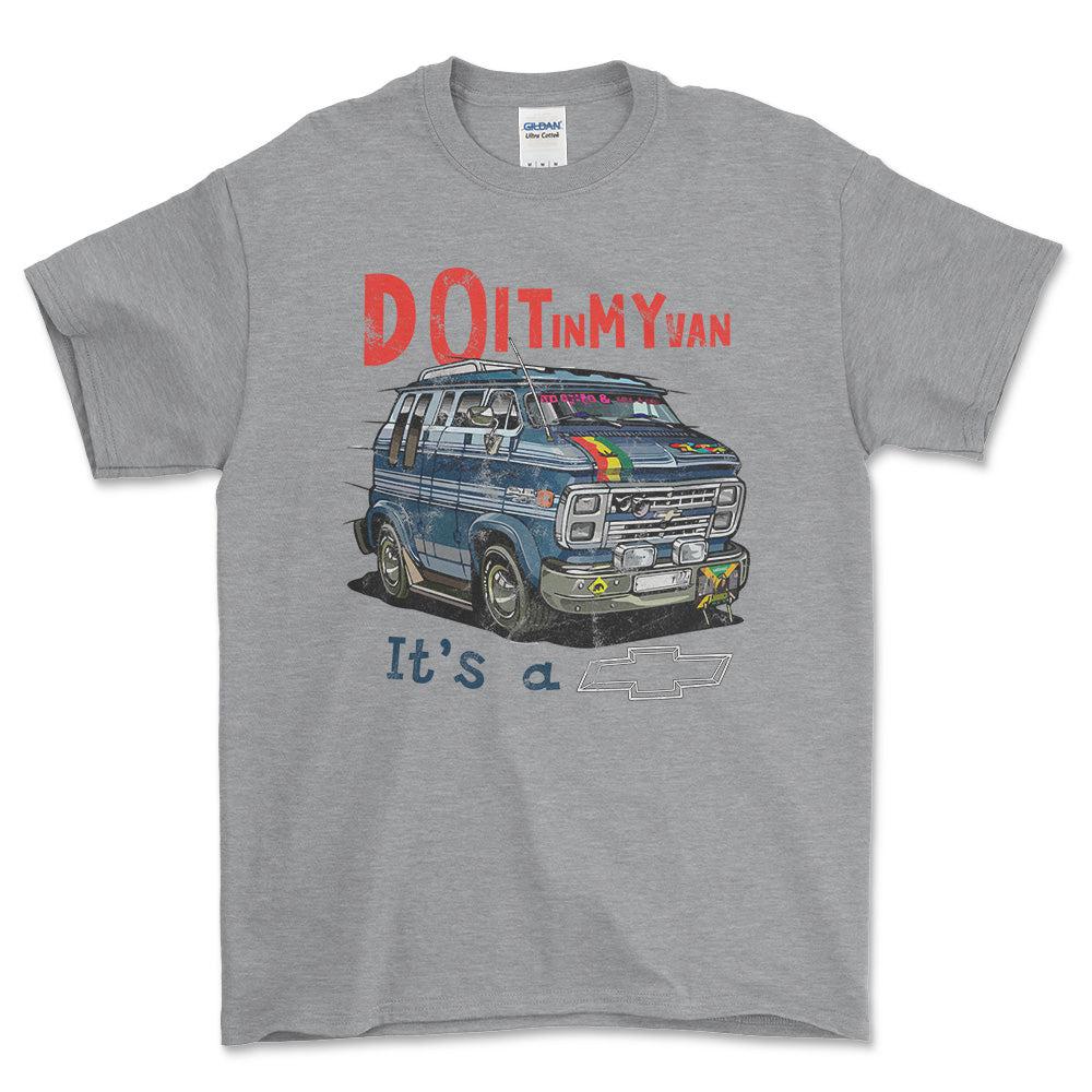 Chevrolet Van - Do It In My Van It'S A Chevy Unisex T-Shirt , Bomuld-Beklædning-Chevrolet-Grå Sport-S-Forside-Garage Culture Shop- garage - man cave - merchandise