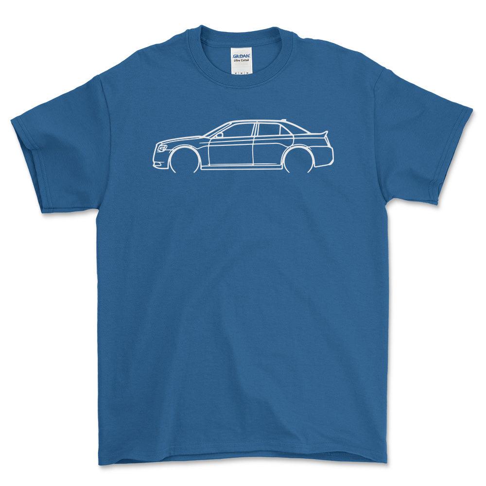 Chrysler 300 Outline - Unisex T-Shirt , Bomuld-Beklædning-Chrysler-Blå Royal-S-Forside-Garage Culture Shop- garage - man cave - merchandise