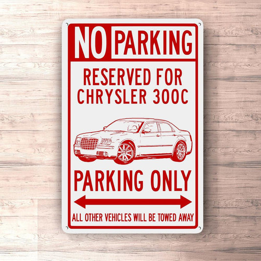 Chrysler 300C Parking Only Skilte, Musemåtte, Dørmåtte , Plakat-Parking skilte-Chrysler-Garage Culture Shop- garage - man cave - merchandise