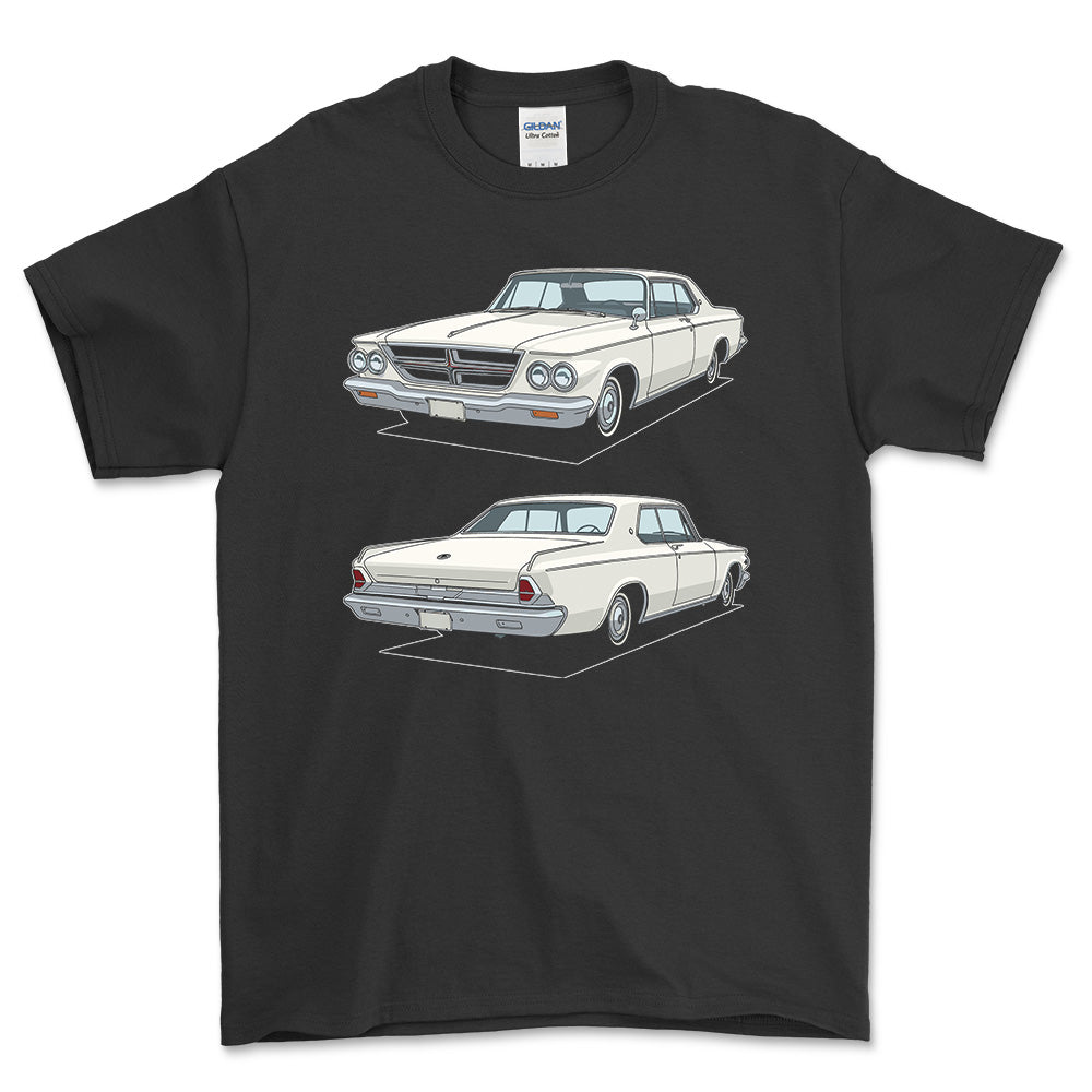 Chrysler 300K Hardtop 1964 - Unisex T-Shirt-Beklædning-Chrysler-Sort-S-Forside-Garage Culture Shop- garage - man cave - merchandise